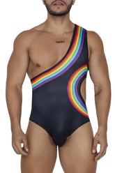 CandyMan 99702 Regenbogen-Bodysuit, Farbe Schwarz